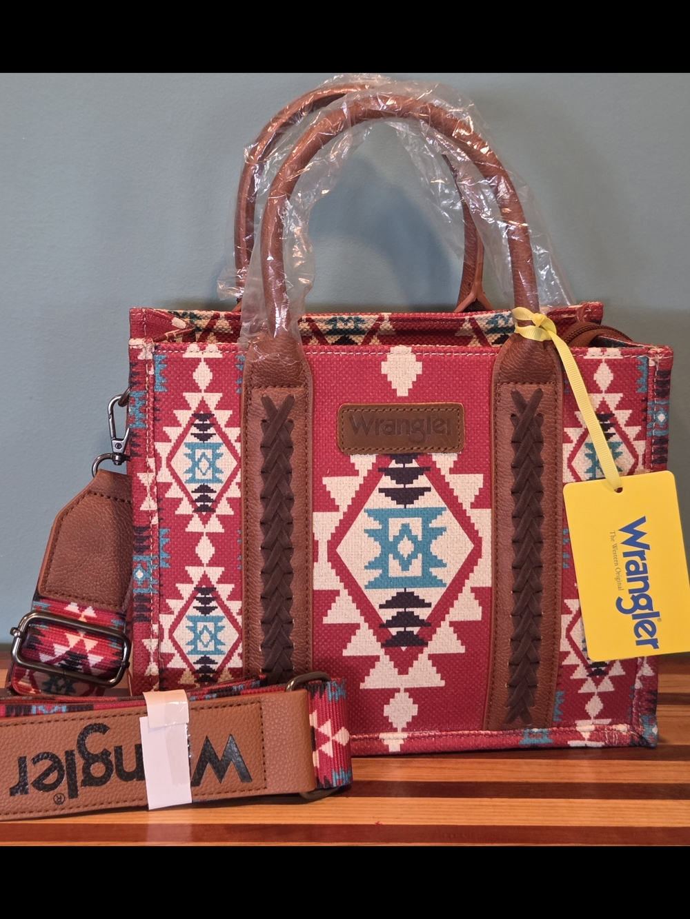 Wrangler Red Aztec Pattern Tote Bag (NWT)